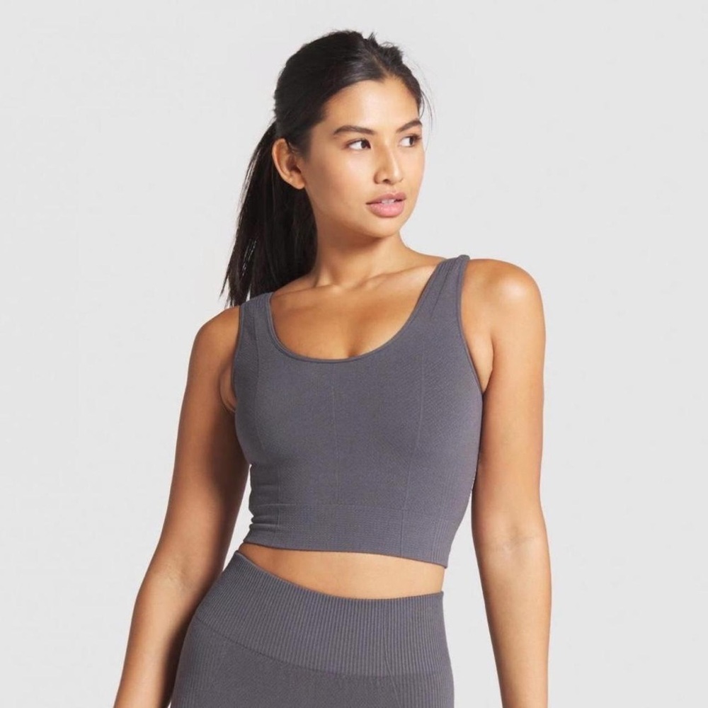 Gymshark Charcoal Ribbed Sports Bra
